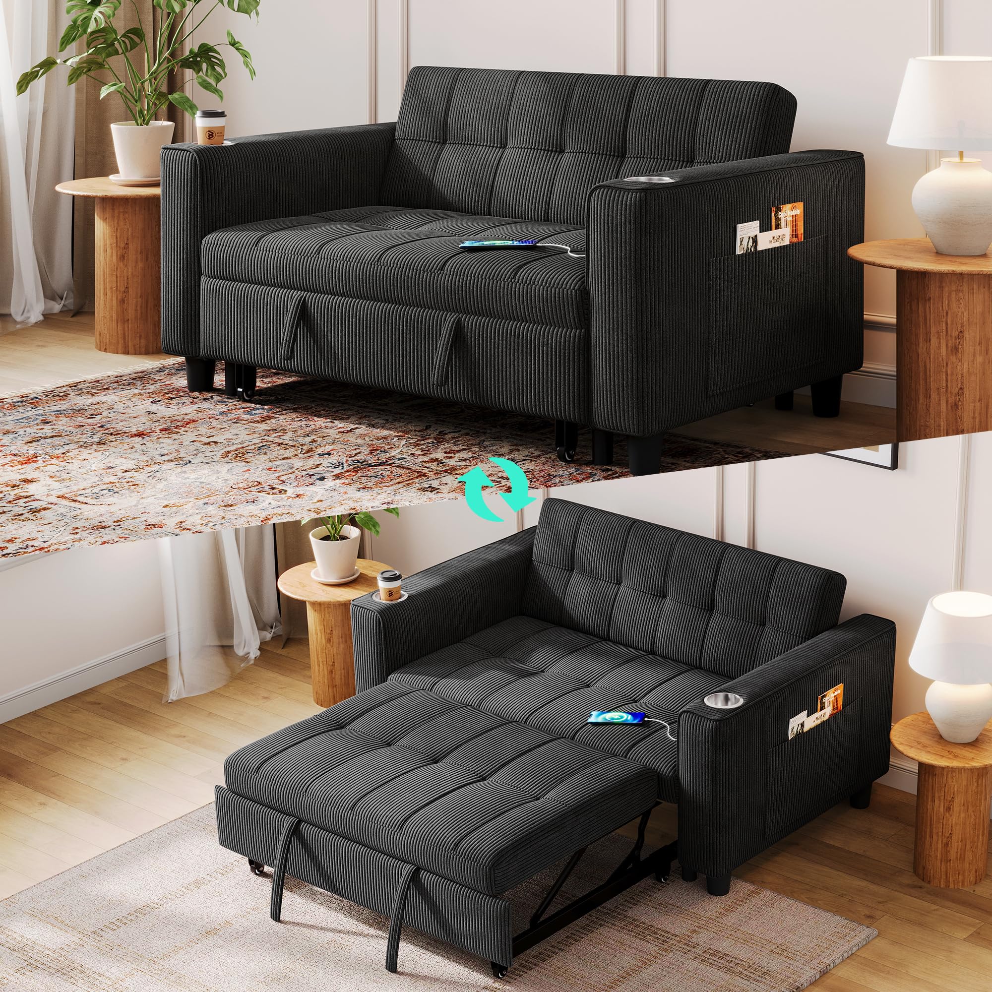 LINSY 54 Inch Sleeper Sofa Bed