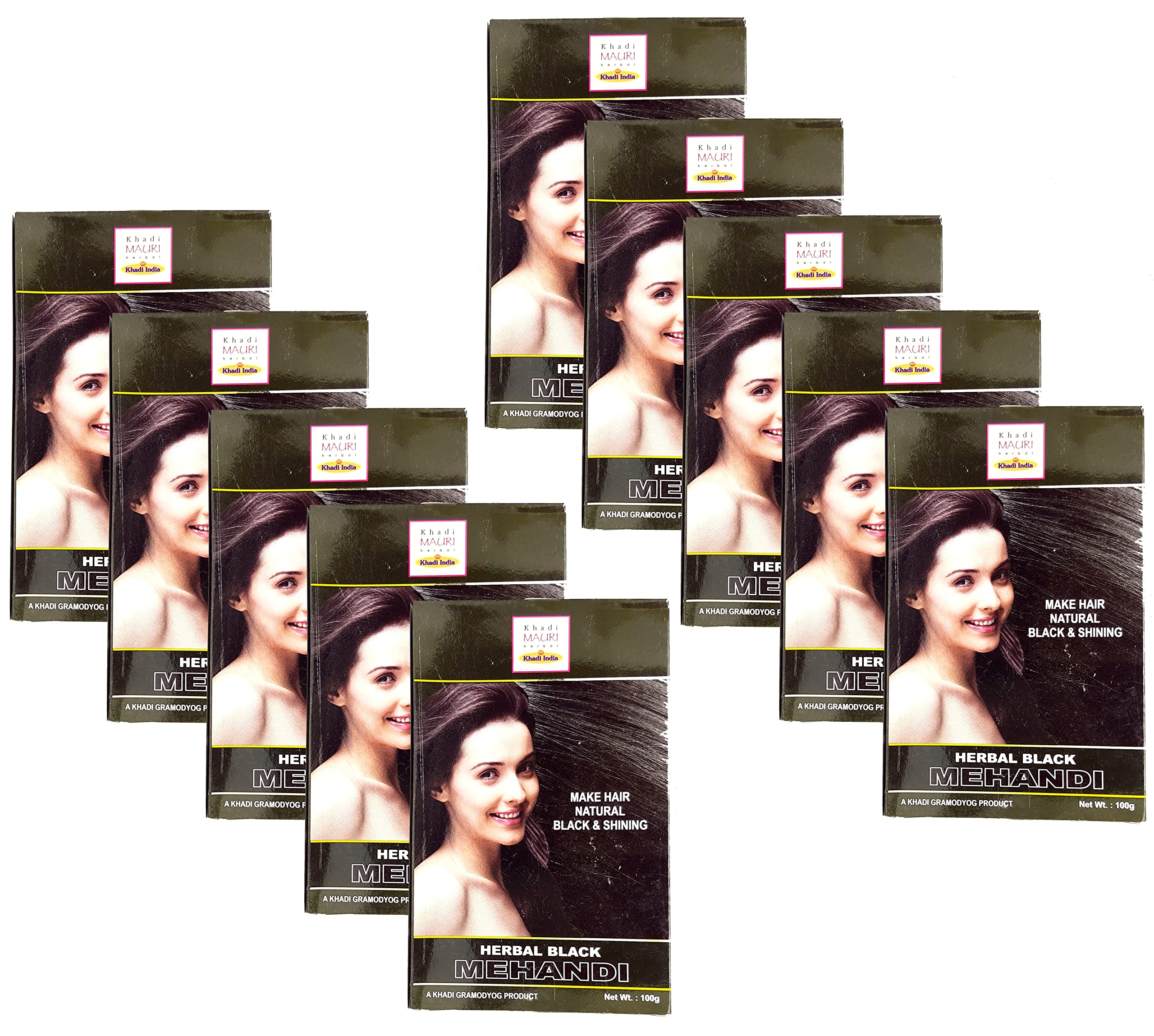 Khadi Mauri Black Herbal Mehndi,Pack of 10, 100 Grams each(Total 1000 Grams)-picture-23