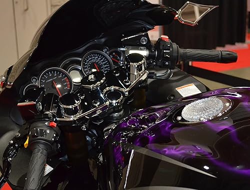 Miniatura 2 de 08-20 Suzuki Hayabusa GSX1340R - Tapas de tubo de horquilla FK-201 (plano liso, cromado)