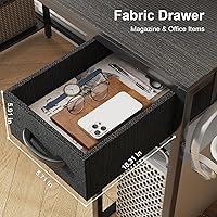 Vista 13 de Escritorio en forma de L de 53 pulgadas, escritorio para juegos en forma de L con tomas de corriente y luces LED, escritorio para computadora