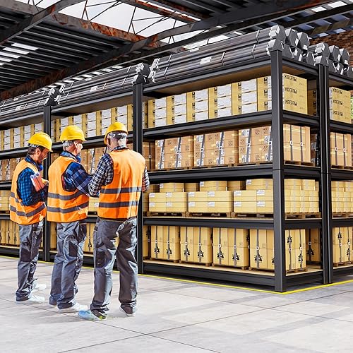 Miniatura 7 de Estantería de garaje de 71 pulgadas de alto, estantes de almacenamiento de garaje de 5 niveles, estantería de metal resistente ajustable y estante