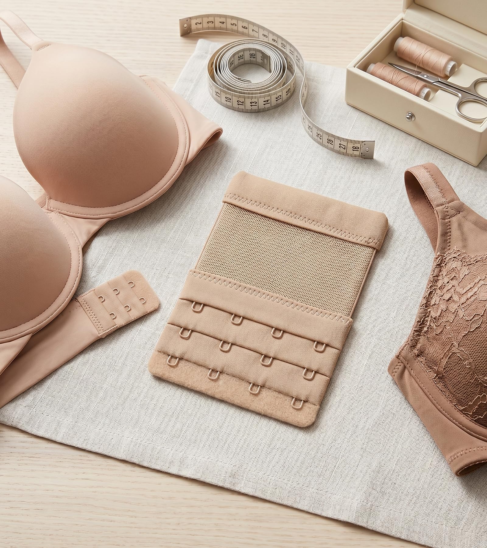 DClub Extensor de brasier con 2 ganchos, elástico, suave y cómodo, extensor de correa de brasier para mujeres en embarazo o aumento de peso., Piel, 3 PIECES