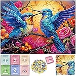 1000 Piece Puzzle for Adults, Advent Puzzle Humming Birds 1000 Pieces Puzzles for Adults Teens Kids, Birds 1000 Pieces Jigsaw Puzzles 6 Days Holiday Puzzles Countdown to Weekend Gift