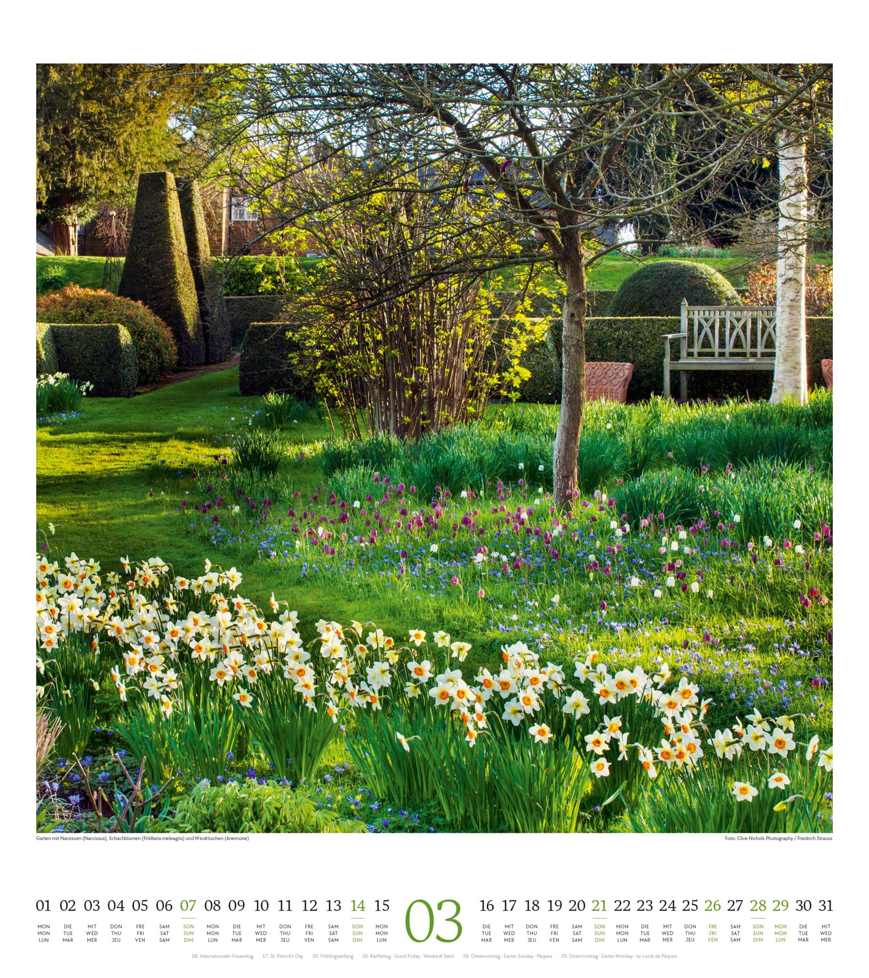 Paradiesische Gärten Kalender 2027 48x54 cm Hochformat Garten-Kalender