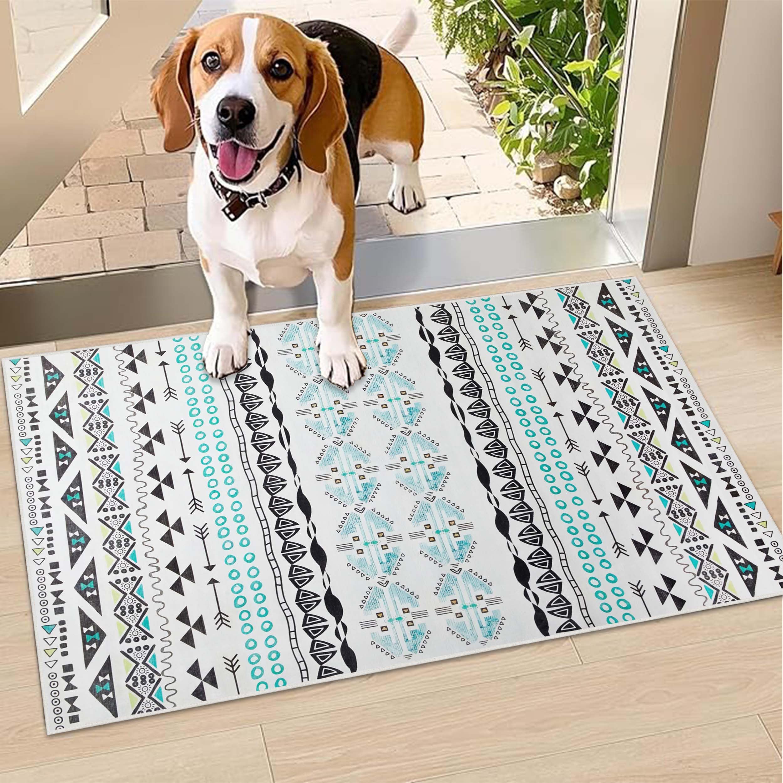 Hafaa Door Mat Indoor & Outdoor - Non Slip Heavy Duty Doormats - Stylish & Printed Mat - Perfect Dust Grabbing Shoes Scrapper Door Mats (Zuri, 40cm x 60cm) — image 1