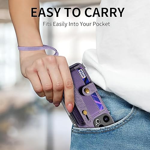 Miniatura 6 de Asuwish Funda de teléfono para iPhone 15 Pro de 6.1 pulgadas con protector de pantalla de vidrio templado, soporte delgado, soporte para tarjeta de