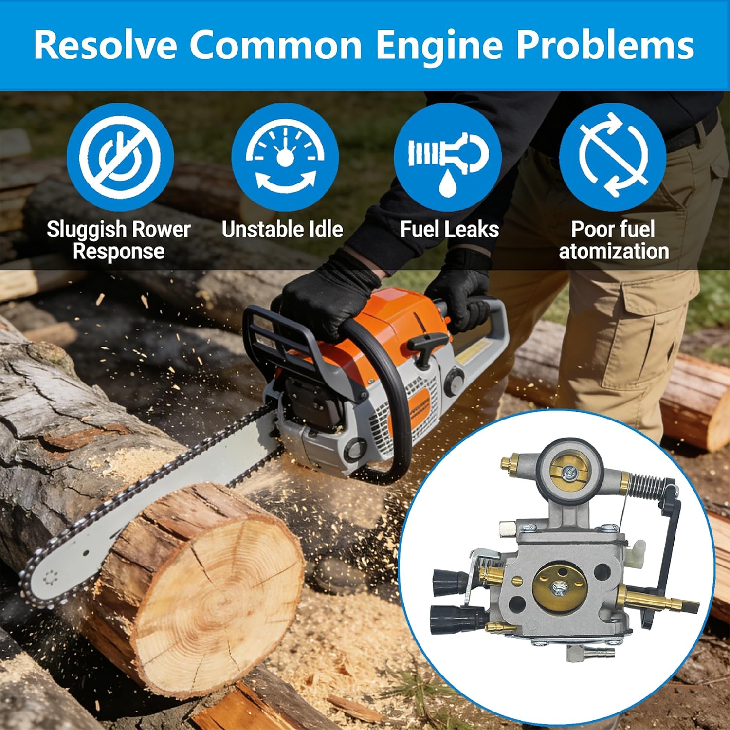 TS700 Carburetor Replacement for Stihl TS800 4224-120-0651 TS 700 TS 800 Chainsaw Parts, Carb Kit for Walbro WJ114 for Tillotson HS314A Replaces OEM 4224-120-0650 4224-120-0600
