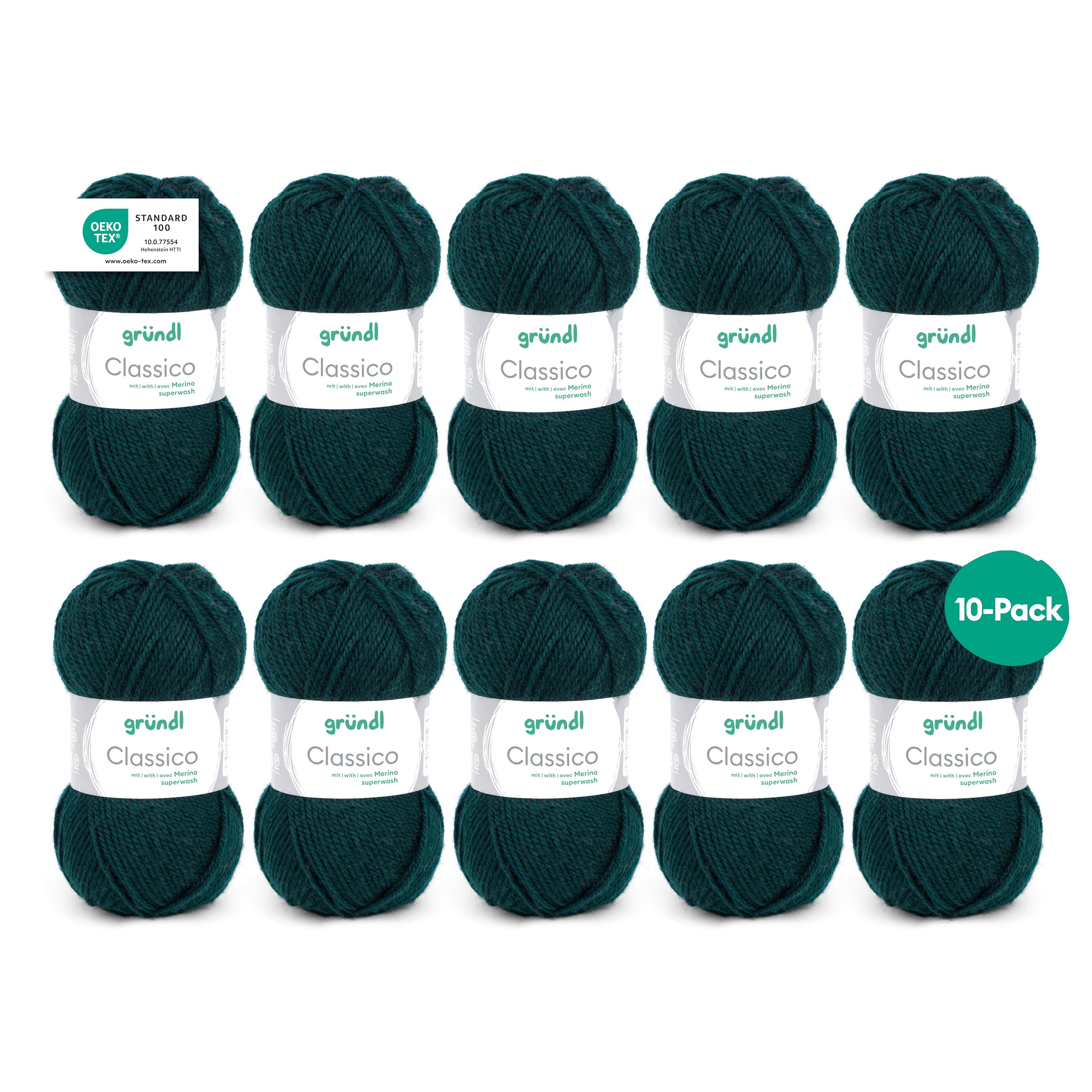 Gründl Classico wool (Oeko-Tex® Certified Knitting Yarn/crochet Yarn