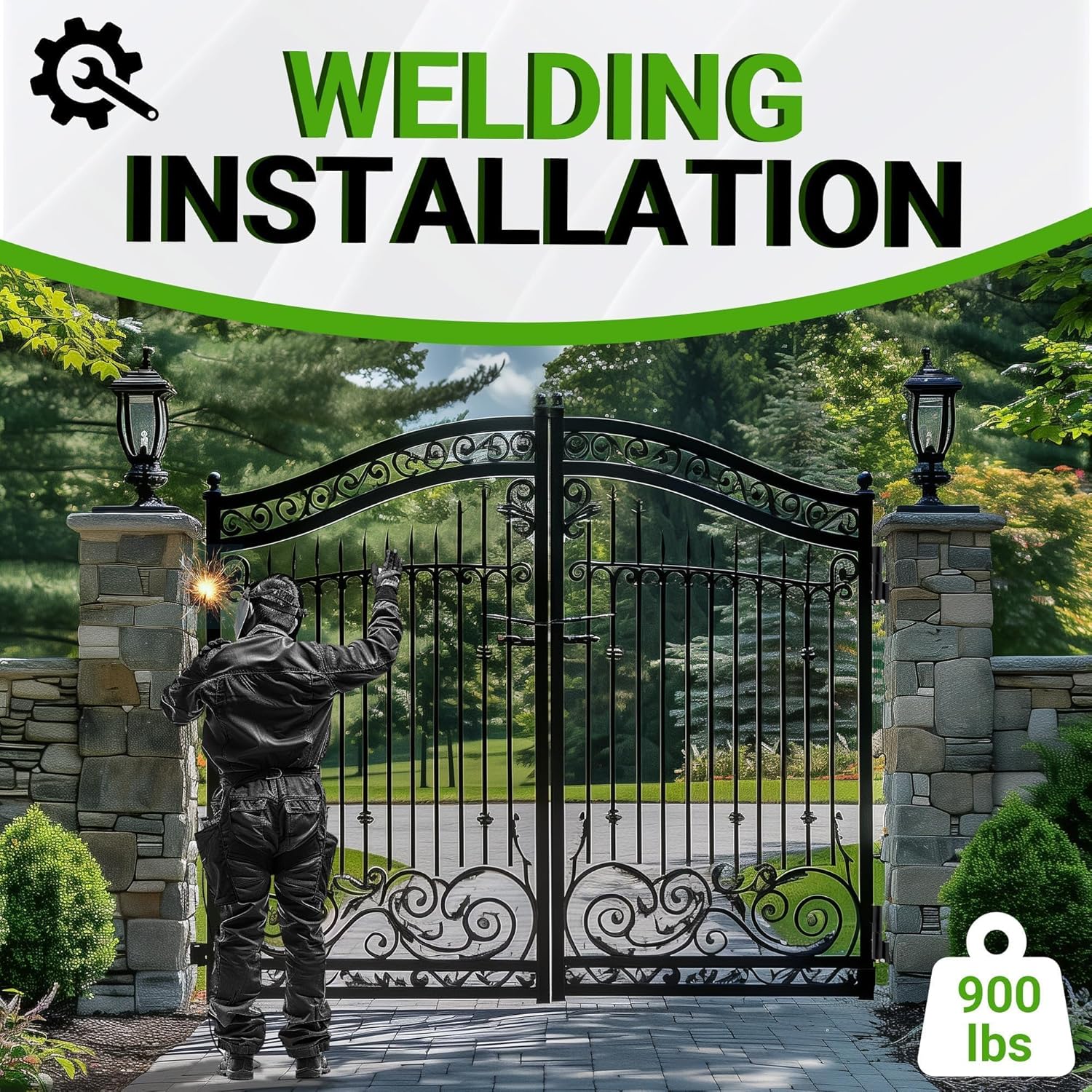 HECASA 7 Inch Heavy Duty Gate Hinge for Swing Gate Doors Weld on Barrel Gate Hinges 900 Lbs Weight Capacity Steel Trailer Ramp Gate Hinges Black -4 Pcs