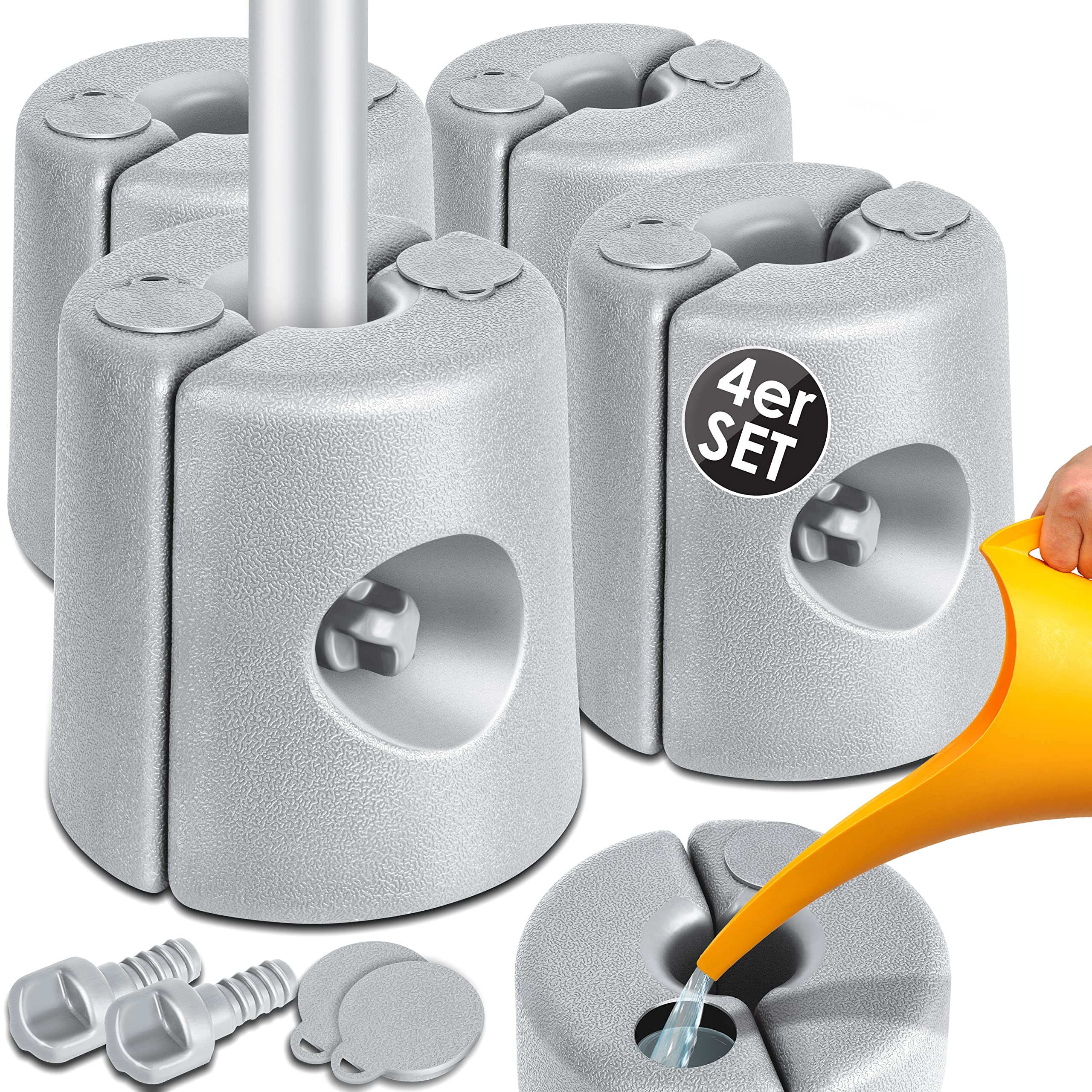 Pavillon Standfüße 4er Set - Wassergewichte Für Gartenzelte & Festzelte (Weiß)