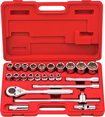 Genius Tools 24 Piece 1/2" Dr. Metric Hand Socket Set GS-424M