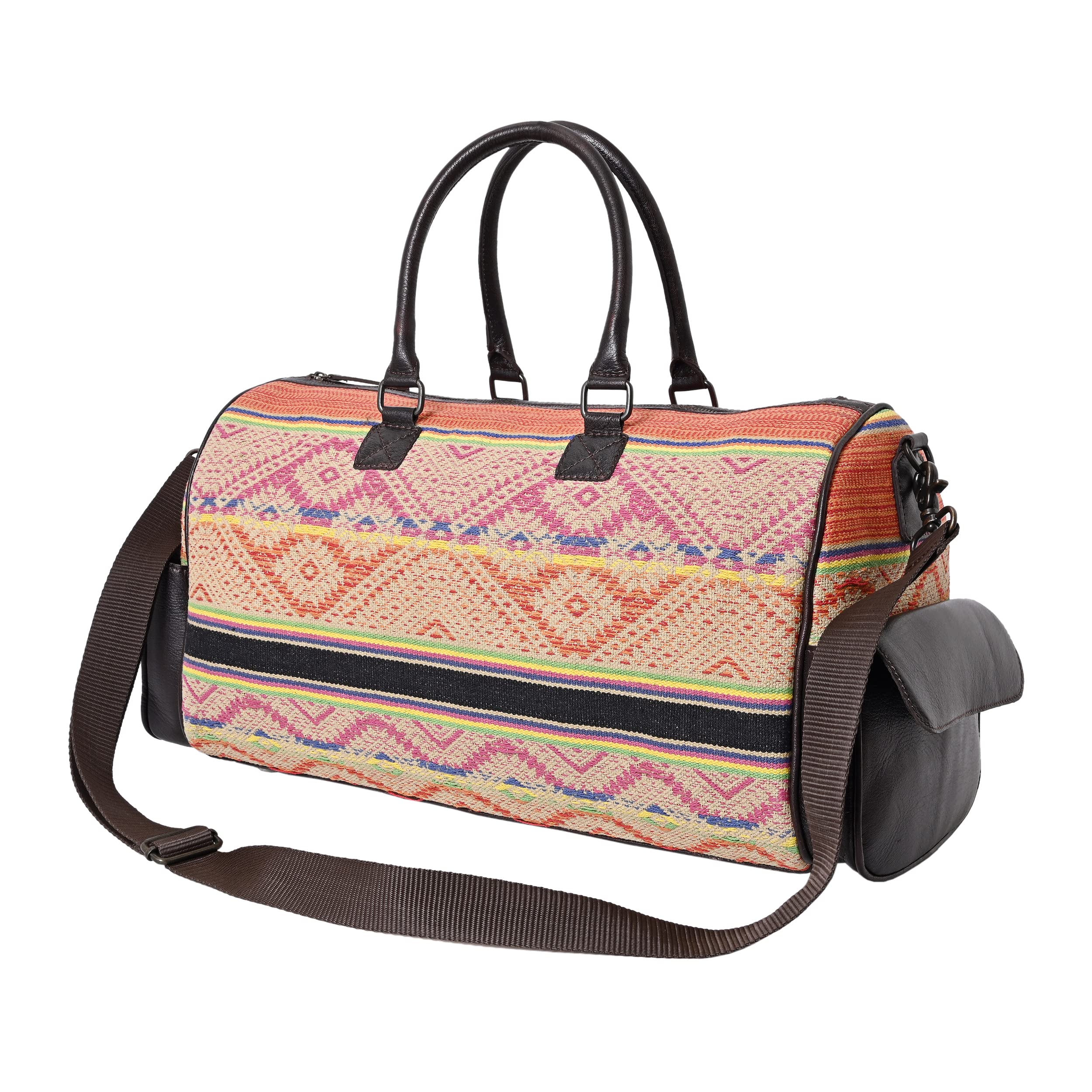 ZINT Multicolour Genuine Full Grain Leather Unisex Holdall Travel Duffle Weekender Bag - Image 3 thumbnail