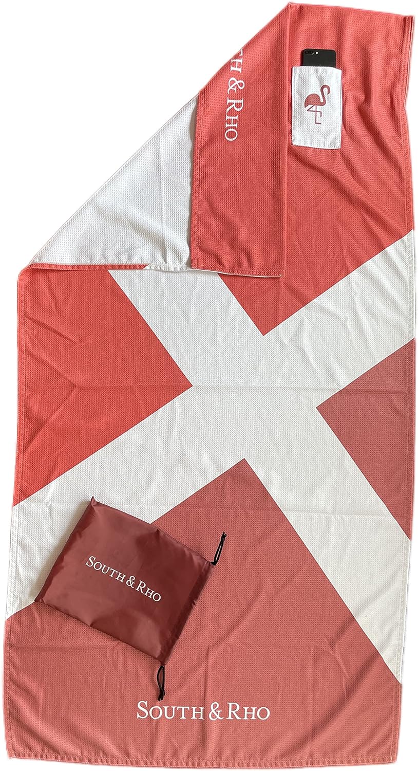 Premium Luxury Oversized 68 x 36 XL Sand Free Quick Dry Microfiber Beach Travel Pool Towel (Sunrise Pink)