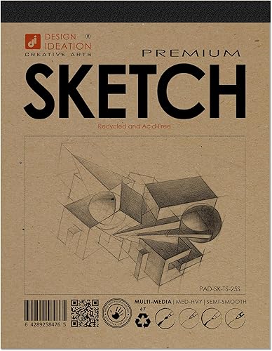 Miniatura 1 de Design Ideation SKETCH Bloc de dibujo de papel multimedia para lápiz, tinta, marcador, carbón y pinturas de acuarela. Ideal para arte, diseño y
