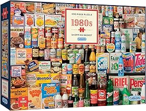 Gibsons 1980s Shopping Basket 1000 Piece Jigsaw Puzzle for Adults – Retro Grocery & Vintage Packaging Artwork by Robert Opie – Premium Sustainable Puzzle Made in the UK/EU