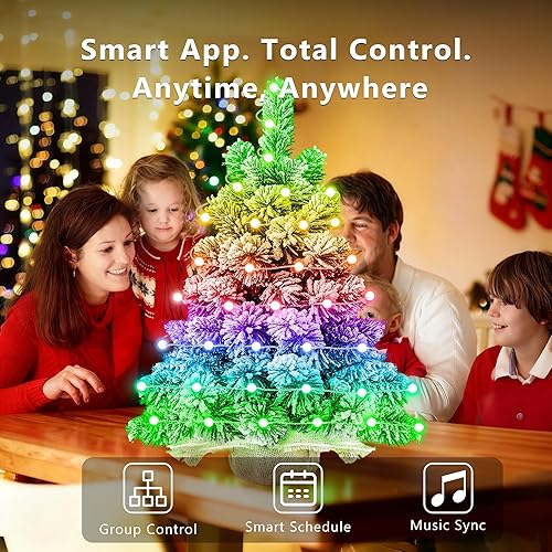 Miniatura 5 de Brizled Árbol de Navidad blanco de 2 pies