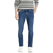 Amazon Essentials Jeans Slim Fit Elasticizzati Comodi, Taglio Dritto – colori fuori produzione Uomo, Indaco Medio, 31W ,  28L