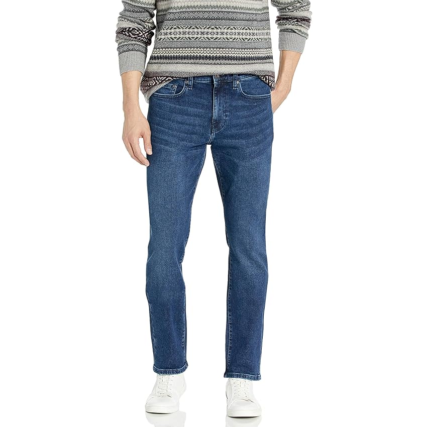 Amazon Essentials Jeans Slim Fit Elasticizzati Comodi, Taglio Dritto - colori fuori produzione Uomo, Indaco Medio, 31W / 28L