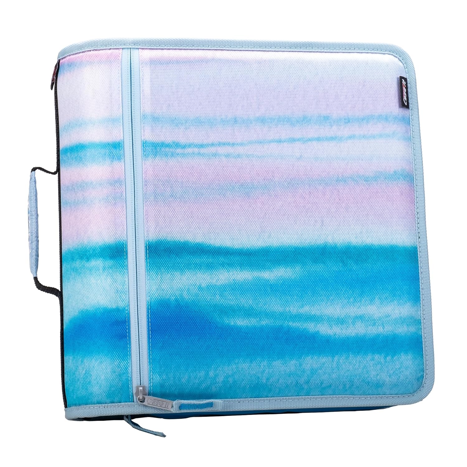 Case-it The Mighty Zip Tab Zipper Binder - 3 Inch O-Rings - 5 Color Tab Expanding File Folder - Multiple Pockets - 600 Sheet Capacity - Comes with Shoulder Strap, D-146 Watercolor Sky Watercolor Sky Single