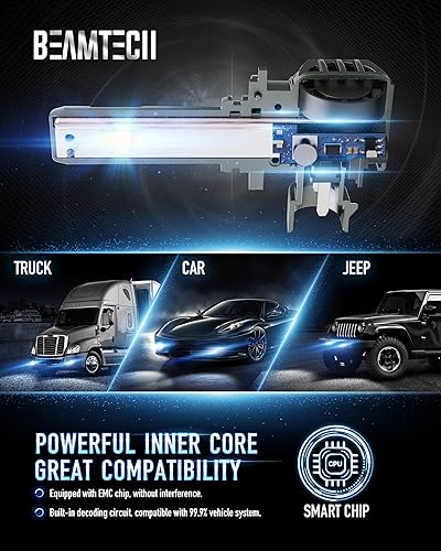 Miniatura 6 de BEAMTECH Bombillas LED 9006, G-XPower Chips HB4 Bombilla LED 20000LM 100W 6500K Plug and Play Reemplazo halógeno, paquete de 2