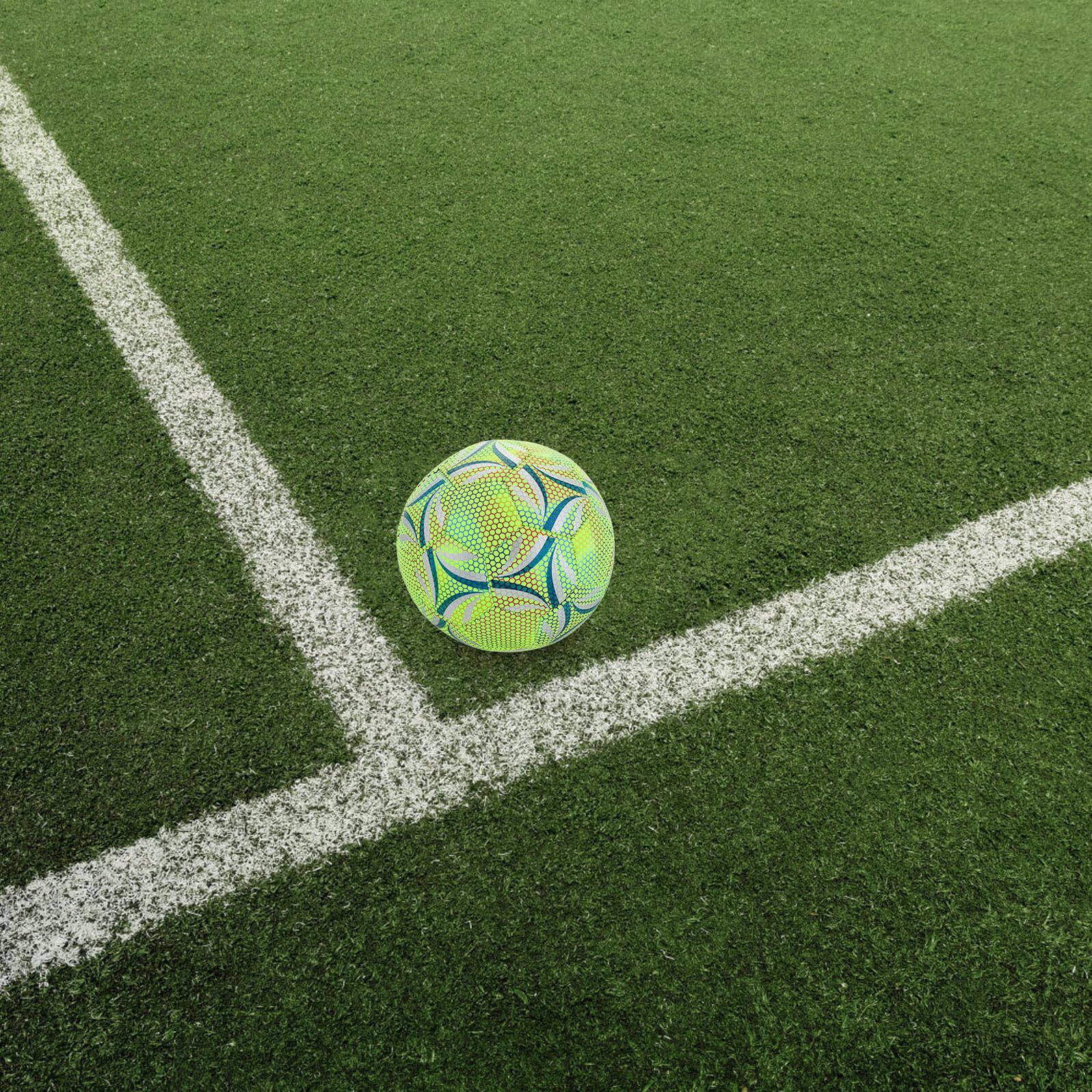 Pallone da Calcio Luminoso Glow in The Dark Misura per Teenager Resistente e Adatto Allenamento e Partite Notturne