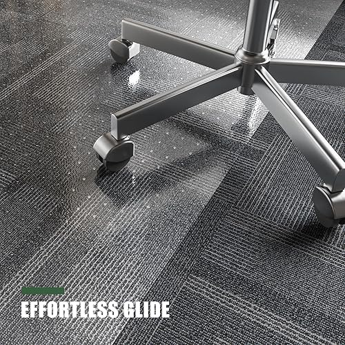 Miniatura 4 de Tapete para silla de alfombra, 36 x 48 pulgadas, tapete para silla de oficina para suelos alfombrados, protector de alfombra antideslizante con