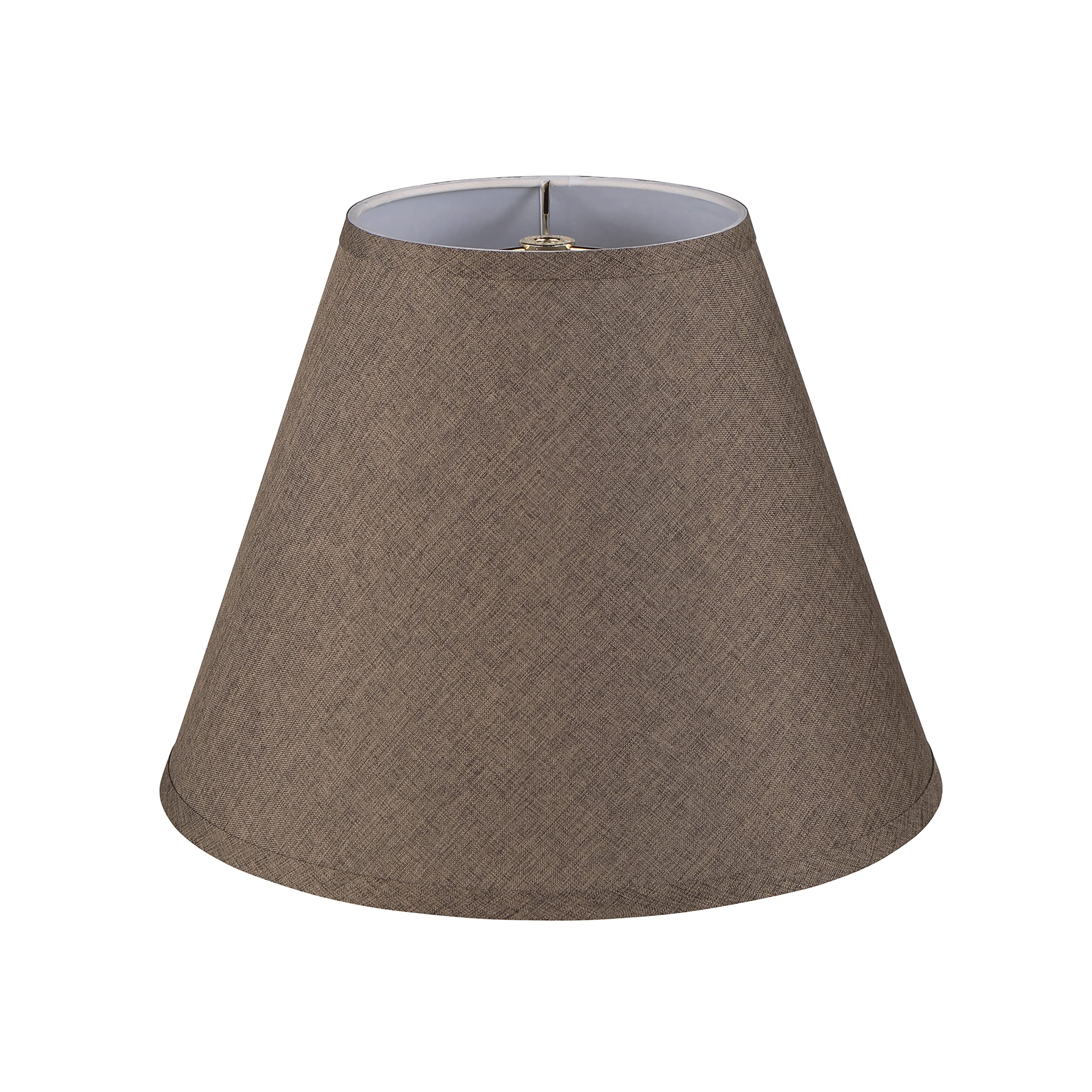 Aspen Creative 32090A, Hardback Empire Transitional Spider Shade, Iron Burlap Texture Fabric, 7" Top x 14" Bottom x 11" Slant