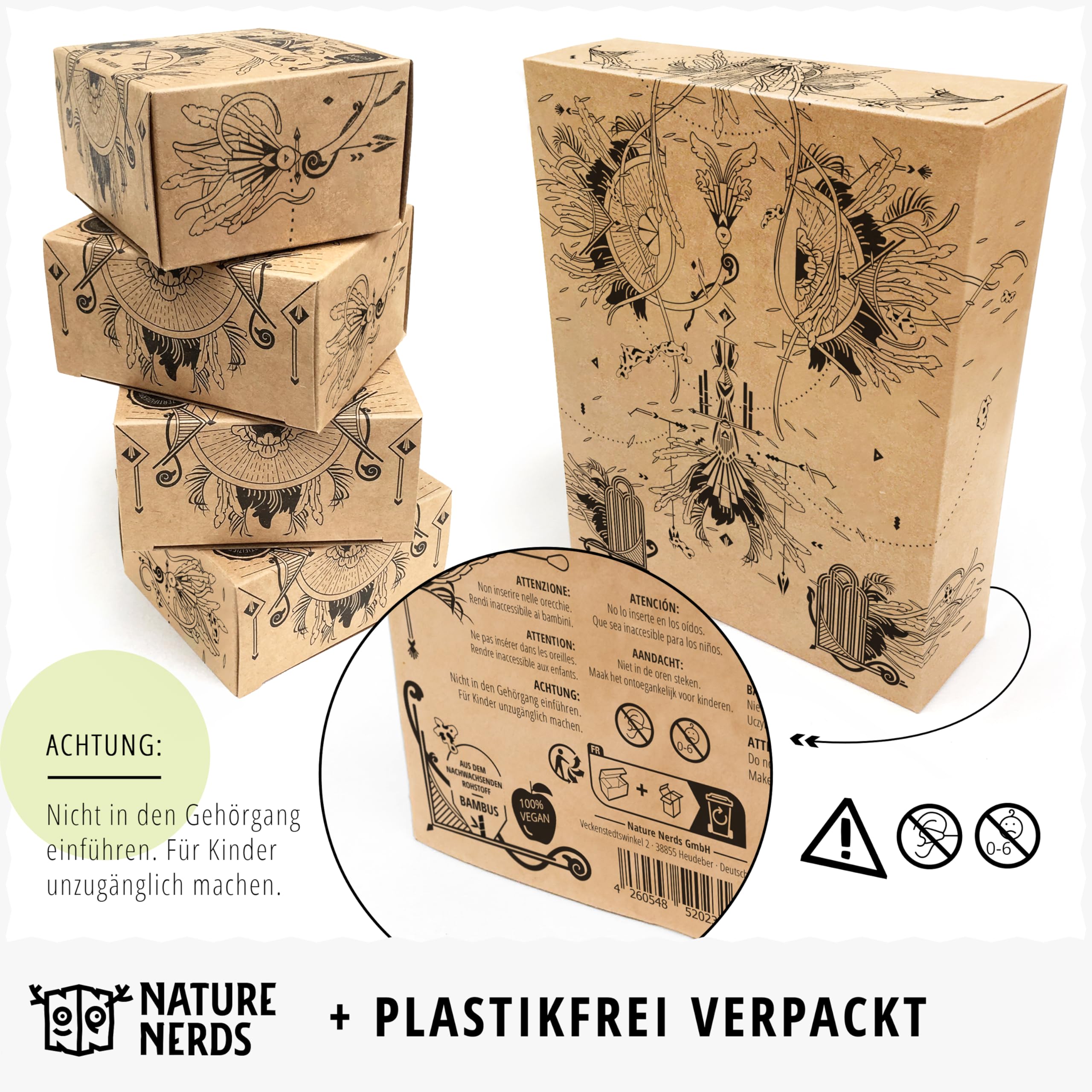 1200 Cotton Fioc Biodegradabili - Bastoncini Bambù Con Cotone Naturale