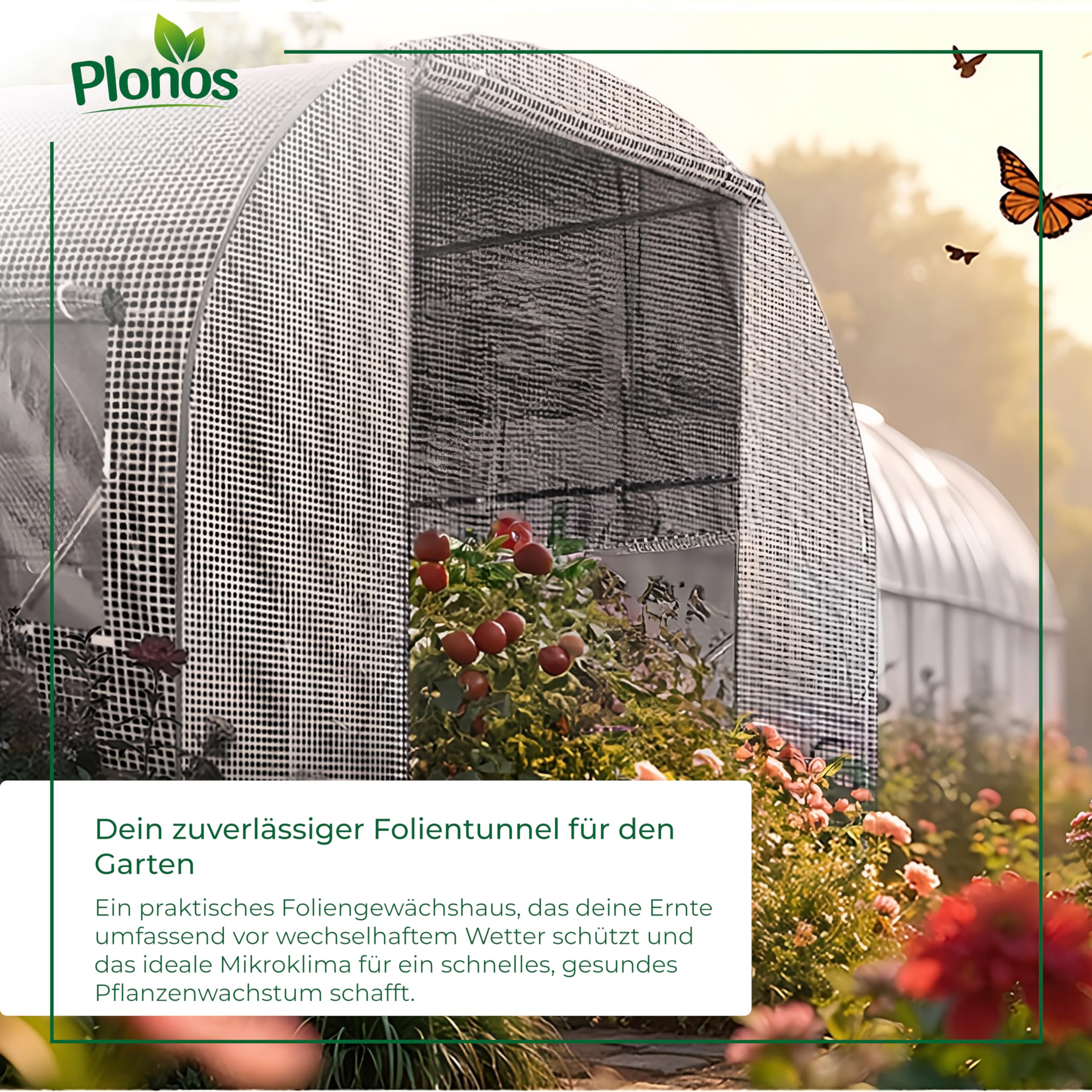 Szklarnia Foliowa Tunel Ogrodowy Stalowe Profile Okna Z Moskitierami 2 x 3,5 x 2 m 7m2 Biały