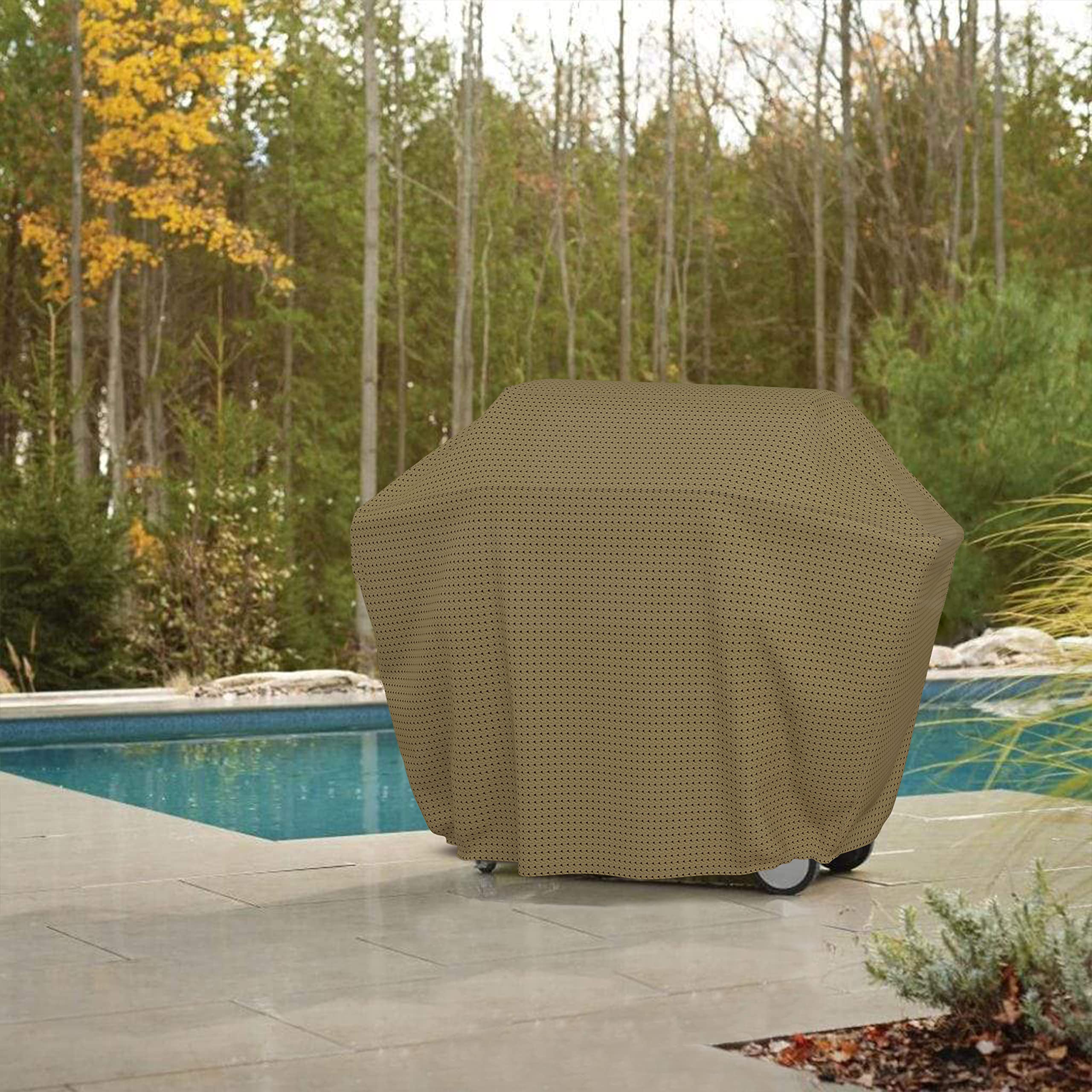 Covers & all Duro Pro - Funda para parrilla de barbacoa con elástico, tela no tejida transpirable de 160 g/m², impermeable, resistente a los rayos UV, ideal para interiores y exteriores (58 pulgadas