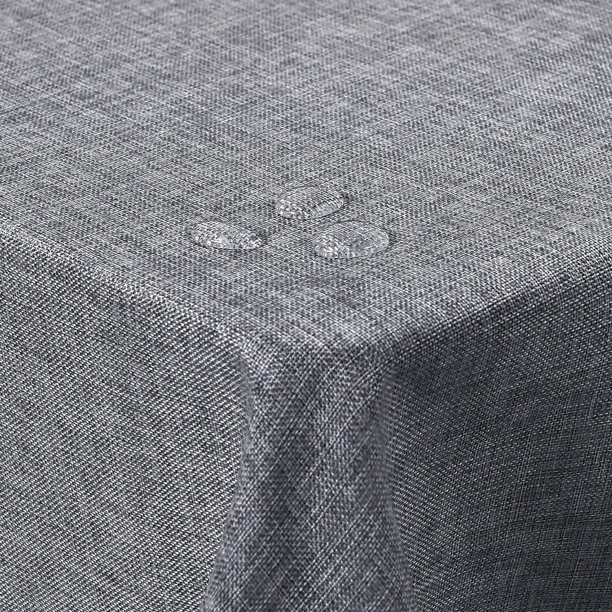 JIUZHEN Grey Tablecloth, Washable, Linen Look Tablecloths for Dining Room Garden, Outdoor, Weddings - Image 2