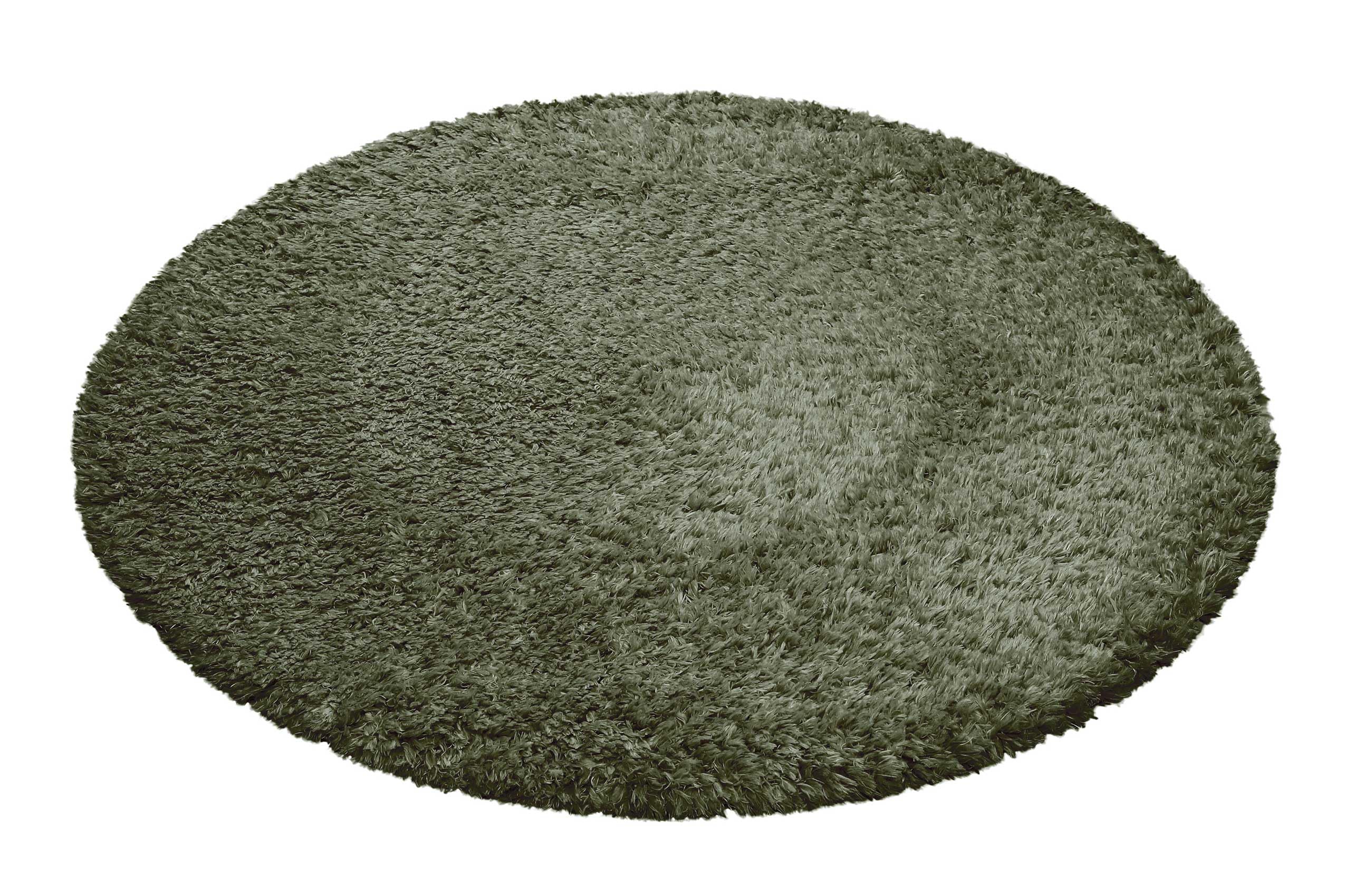 Wecon Home Yogi - Tappeto a pelo lungo, rotondo, 80 cm, colore: verde