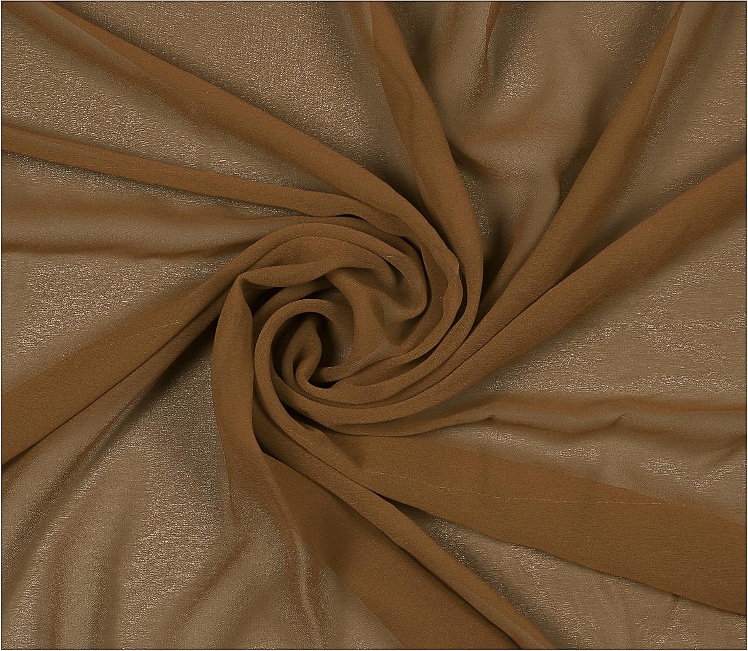 MDS Pack of 40 Yard Chiffon Fabric, Sheer Soft Draping Fabric Bolt for Wedding Party Backdrop Arch Decoration, Apparel Bridal Dress Sewing DIY Crafts Solid Gauze Fabrics 44 Wide - Mocha