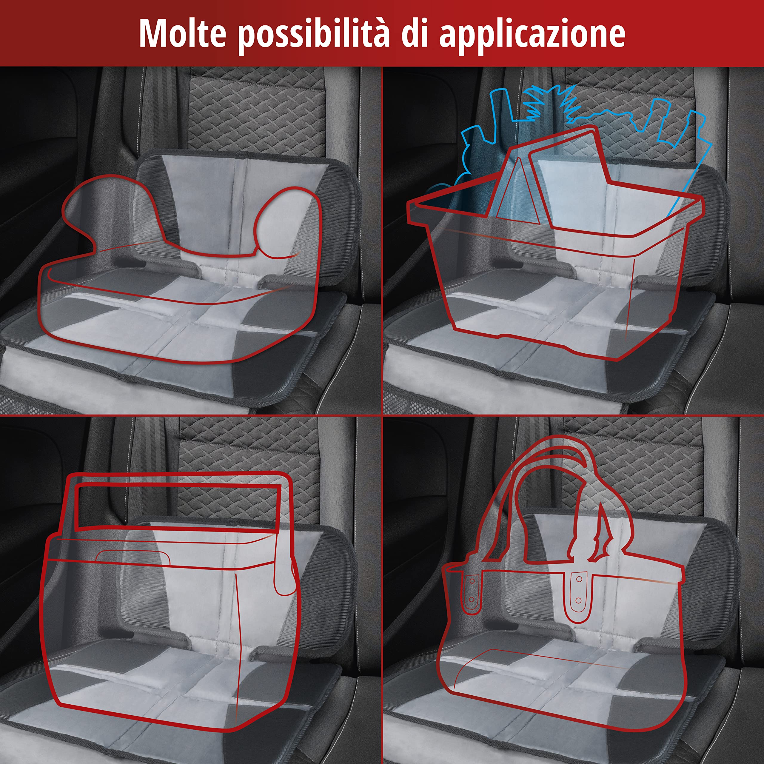 WALSER sottotappeto per seggiolino auto compatibile Isofix Tidy Fred, protezione antiscivolo per seggiolino auto
