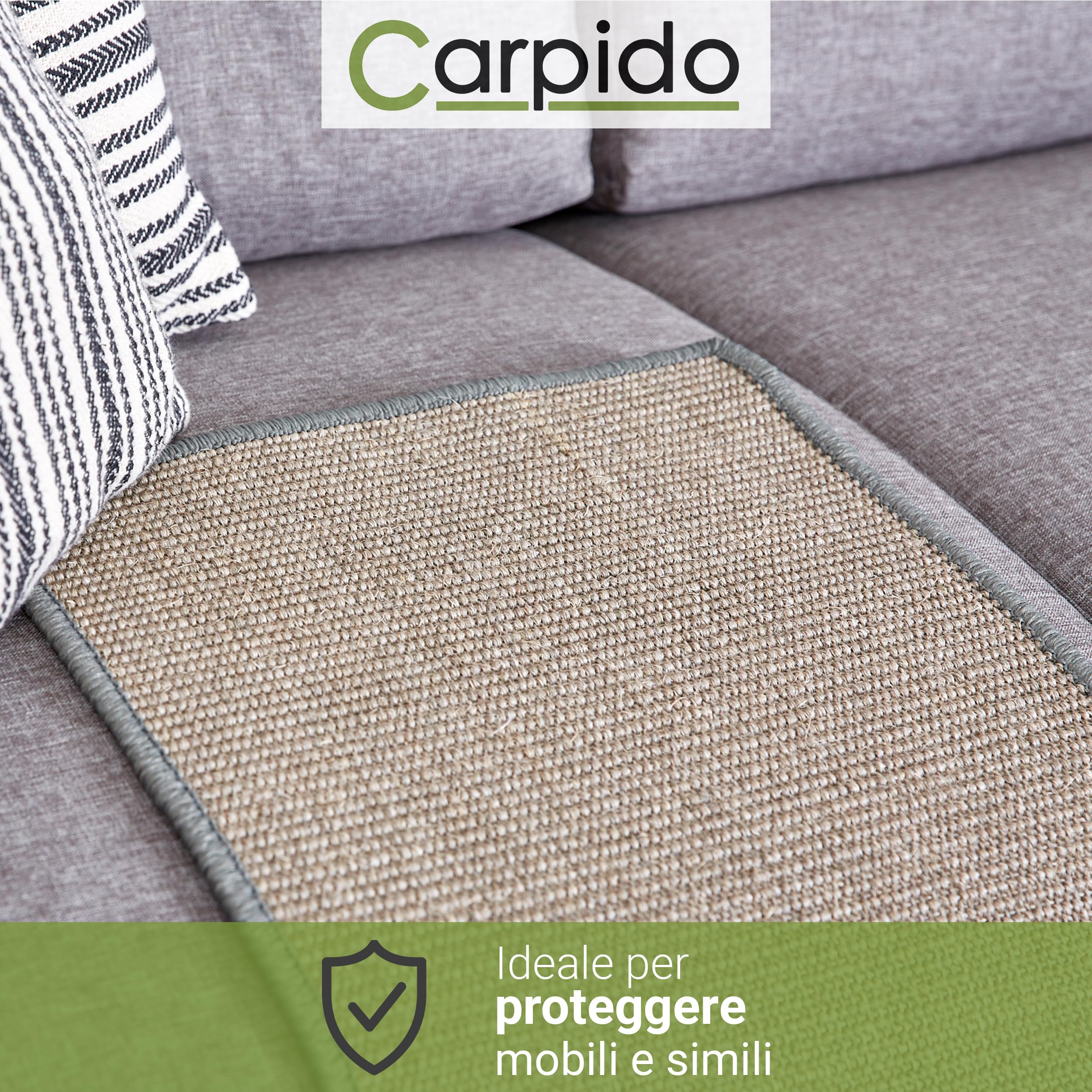 Tappetino naturale per gatti Grigio Set da 2 pezzi 60 x 80cm - Tappetino in sisal per gatti - Tappeto robusto da graffiare per il pavimento - Durevole
