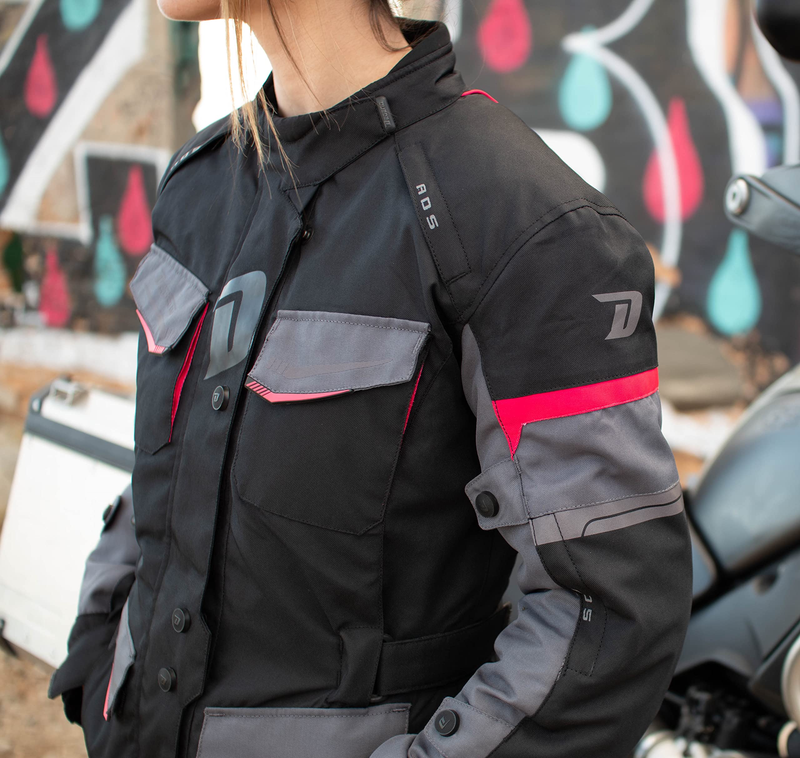 TRAVEL LADY | Motorradjacke Damen mit Protektoren [ Schulter & Ellbogen ] Motorrad Trail Jacke + Herausnehmbares Winterfutter - Homologiert