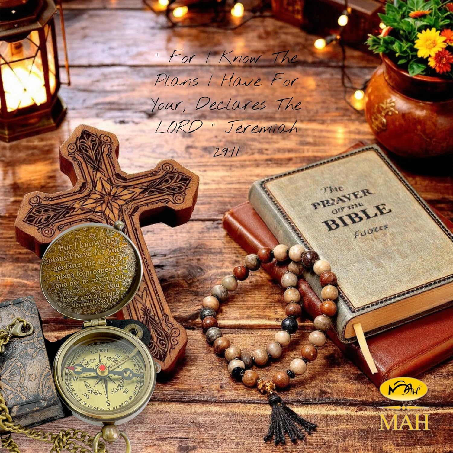 Handmade Religious Brass Compass Gift with Engraved & Embossed Faith Messages – Inspirational Christian Religious Gift Keepsake for Baptism, Confirmation, Christening, First Communion or Christmas