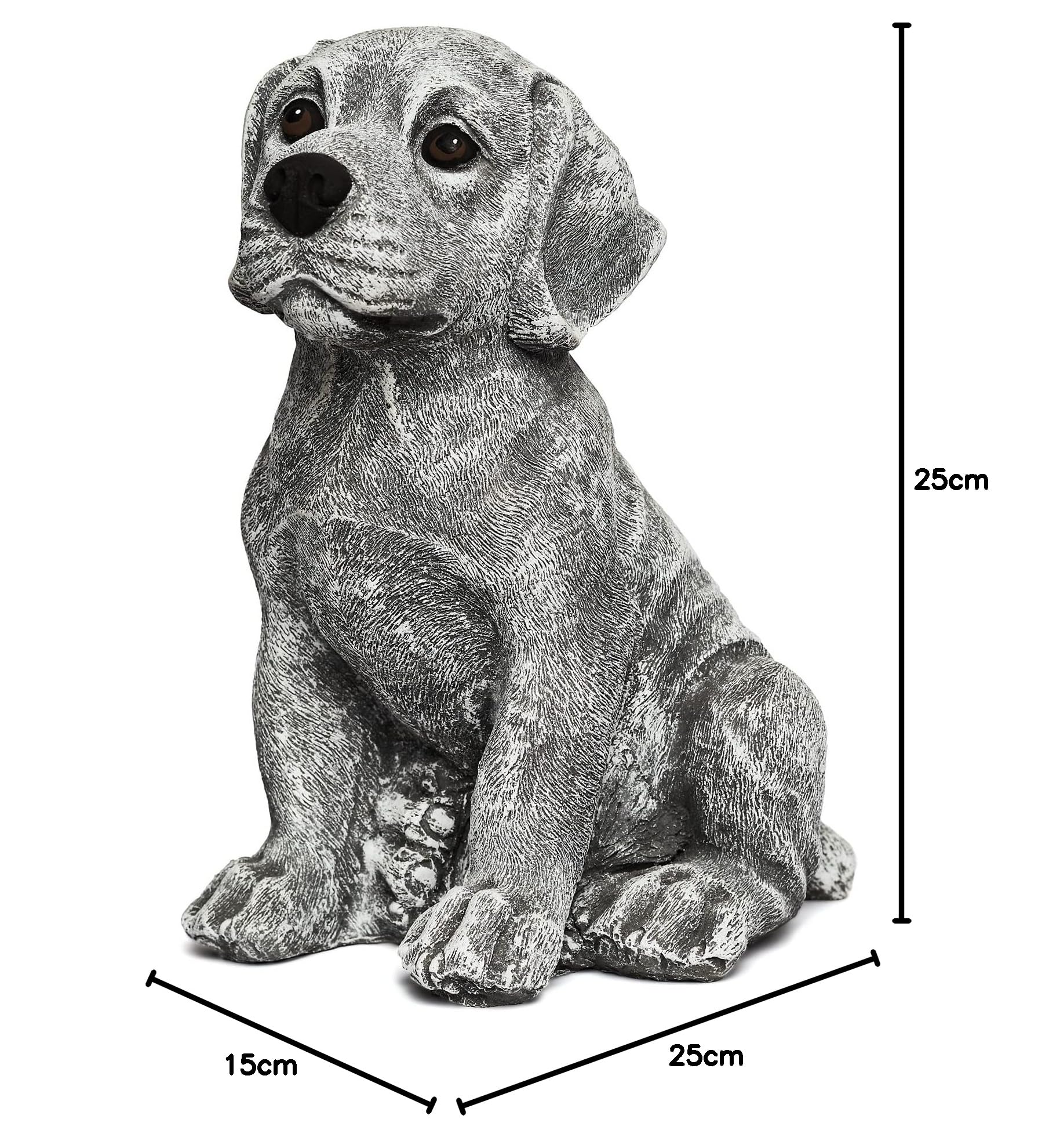 Statue Chien Terrier En Pierre Massif - Résistante Au Gel Et Aux Intempéries, Décoration Jardin Extérieur
