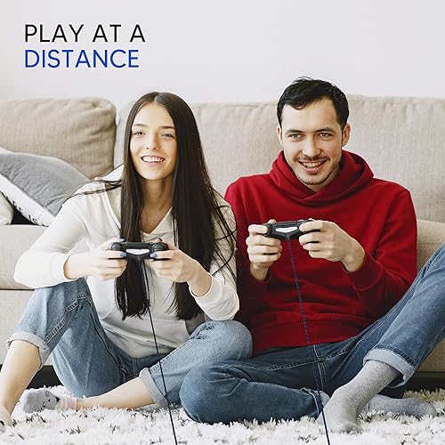 Miniatura 6 de TALK WORKS PS4 Controller Charging Cable for Playstation 4 - Long 10 Heavy Duty Braided Micro USB Cord Charger Cord for Sony - Black Pack of 2