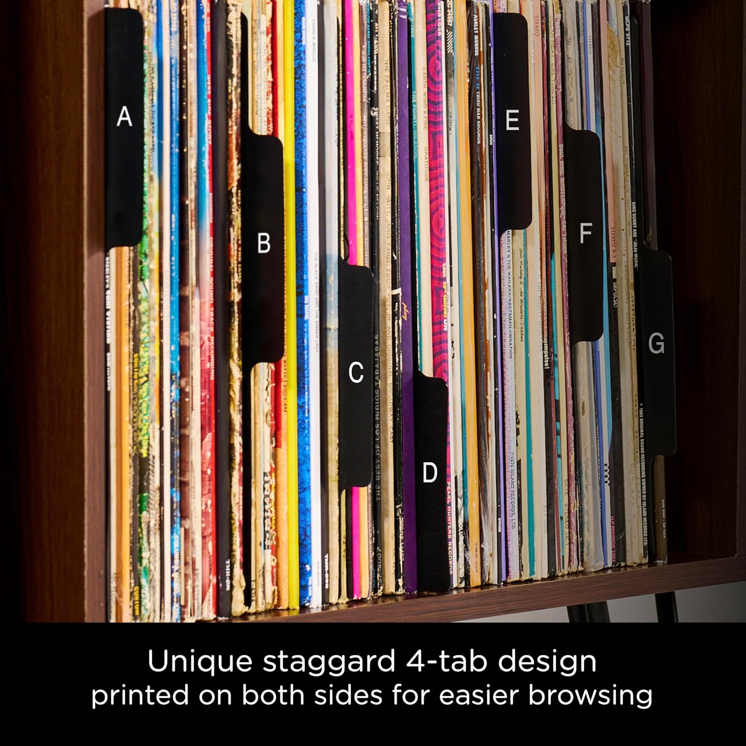 Carstens Records 高耐久ビニールアルバムディバイダー | 12インチ LPセパレーター タブ付き | 米国製 | コ