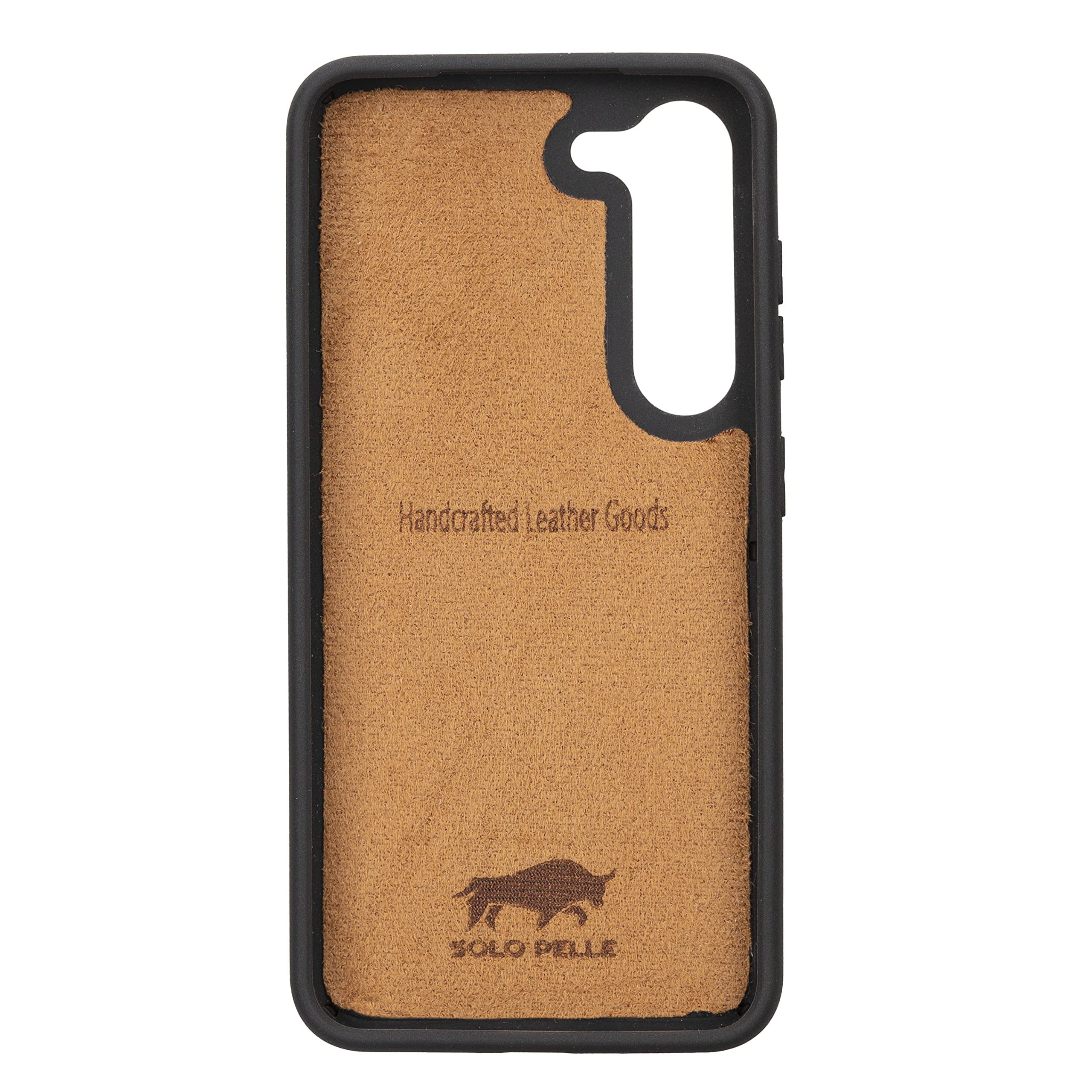 Solo Pelle Lederhülle Harvard kompatibel für das Samsung Galaxy S24 Ultra inklusive abnehmbare Hülle mit integrierten Kartenfächern (Cognac Braun)