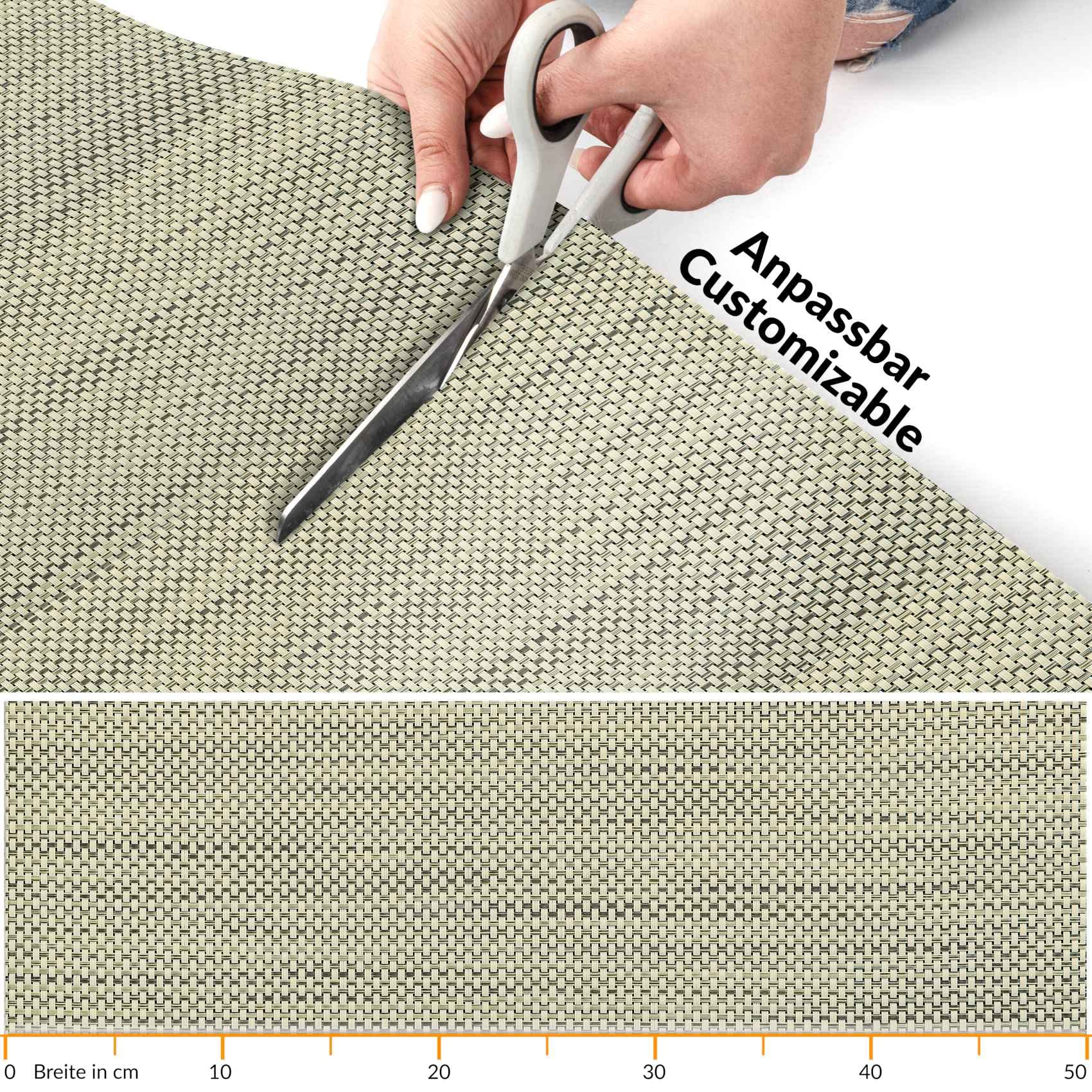 ANRO tapis de couloir intérieur/extérieur tapis de balcon imperméable, pour balcon et terrasse également, tapis de sol de couloir résistant aux intempéries Dune lavable 200 x 50 cm