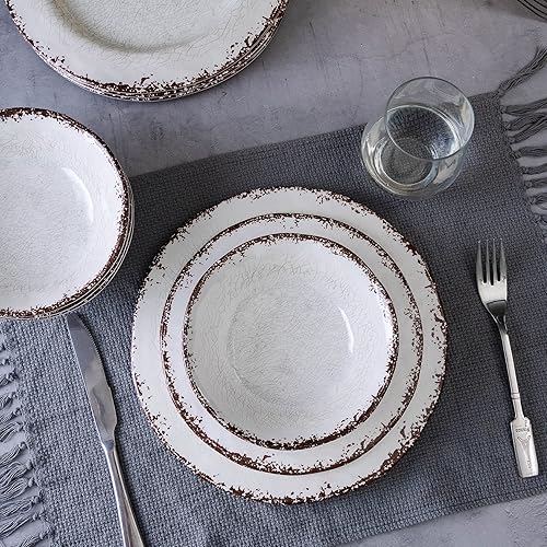 Miniatura 5 de LEHAHA Juego de 6 cuencos de melamina, 100 % melamina de 24 onzas, cuencos para ensalada, sopa, pasta, cereales, básicos, blancos, resistentes a la