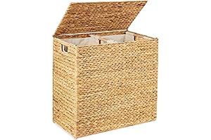 Best Choice Products Double Rattan Hamper With Lid