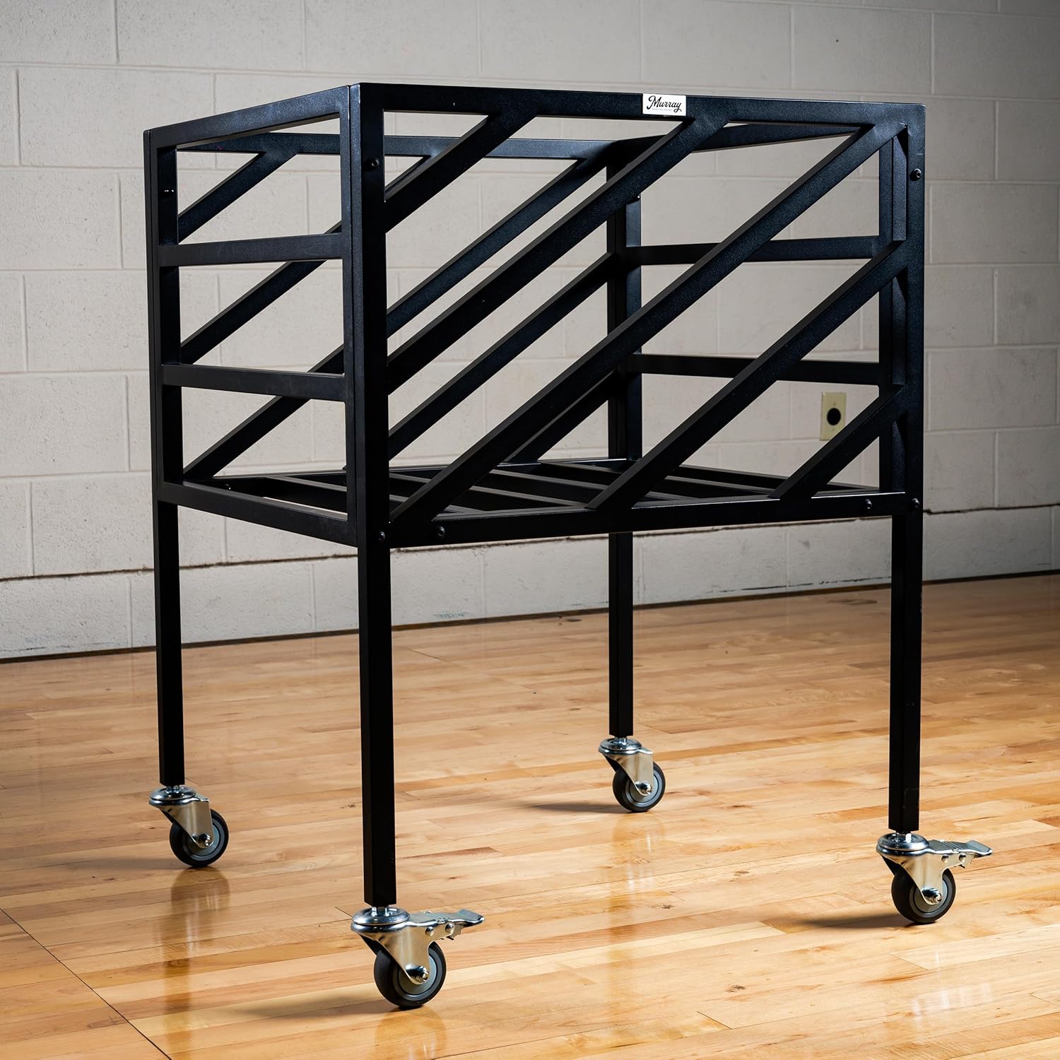 Murray Sporting Goods Premium Portable Volleyball Cart | Black Volleyball Metal Storage Cart with Wheels