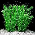 JIHAQUA Aquarium Decor Plastic Plants Extra Large 21 Inches Artificial Fish Tank Plants Tall Fish Tank Decorations (Green 2pcs)
