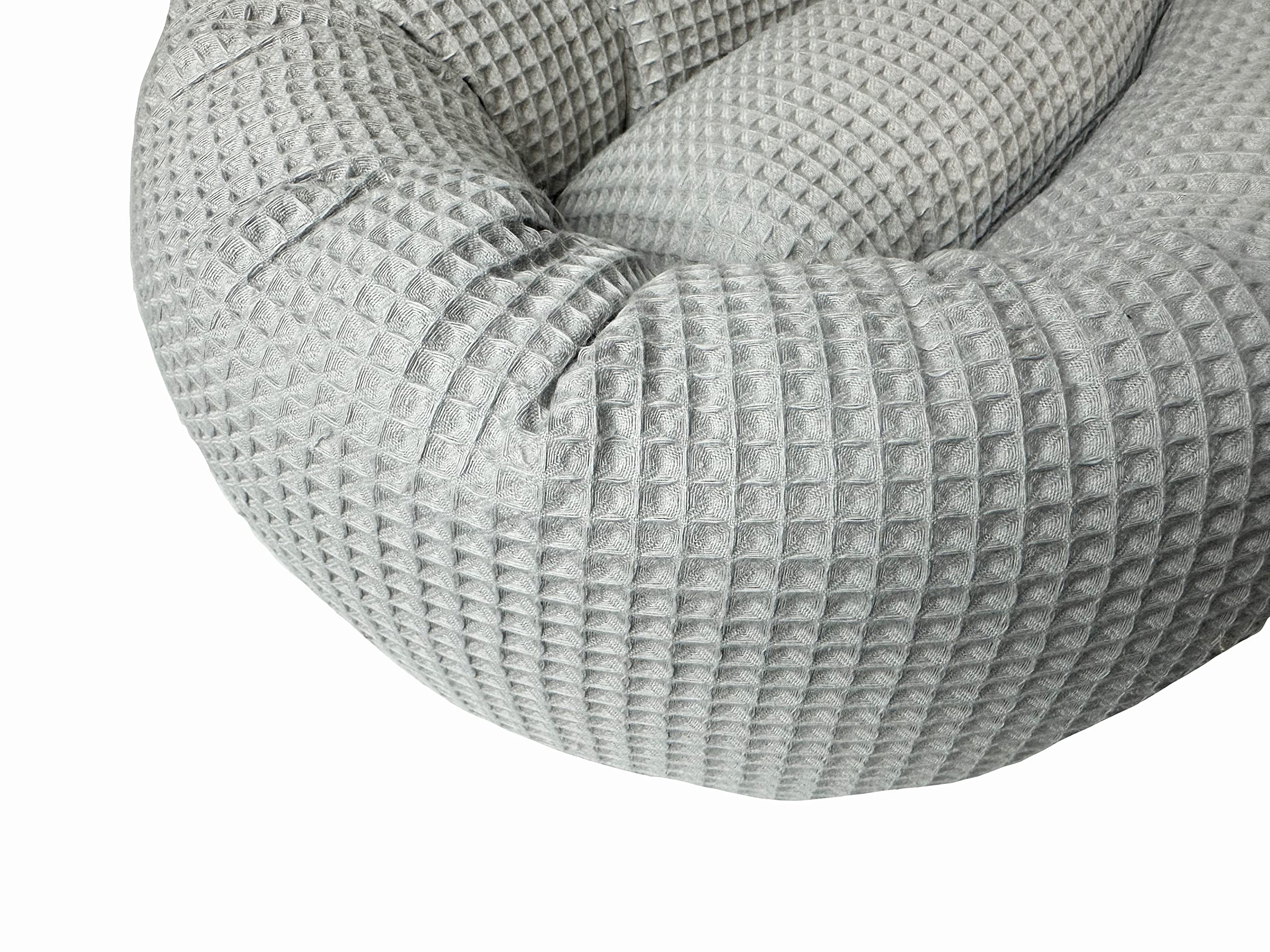 Schlangenmanufaktur® Baby Kuschelschlange Stillkissen Waffelpique Hellgrau, Handgemacht in Bayern aus Öko-Tex® Materialien, Kopfschutz für Wickeltisch, Seitenschläferkissen (500cm)