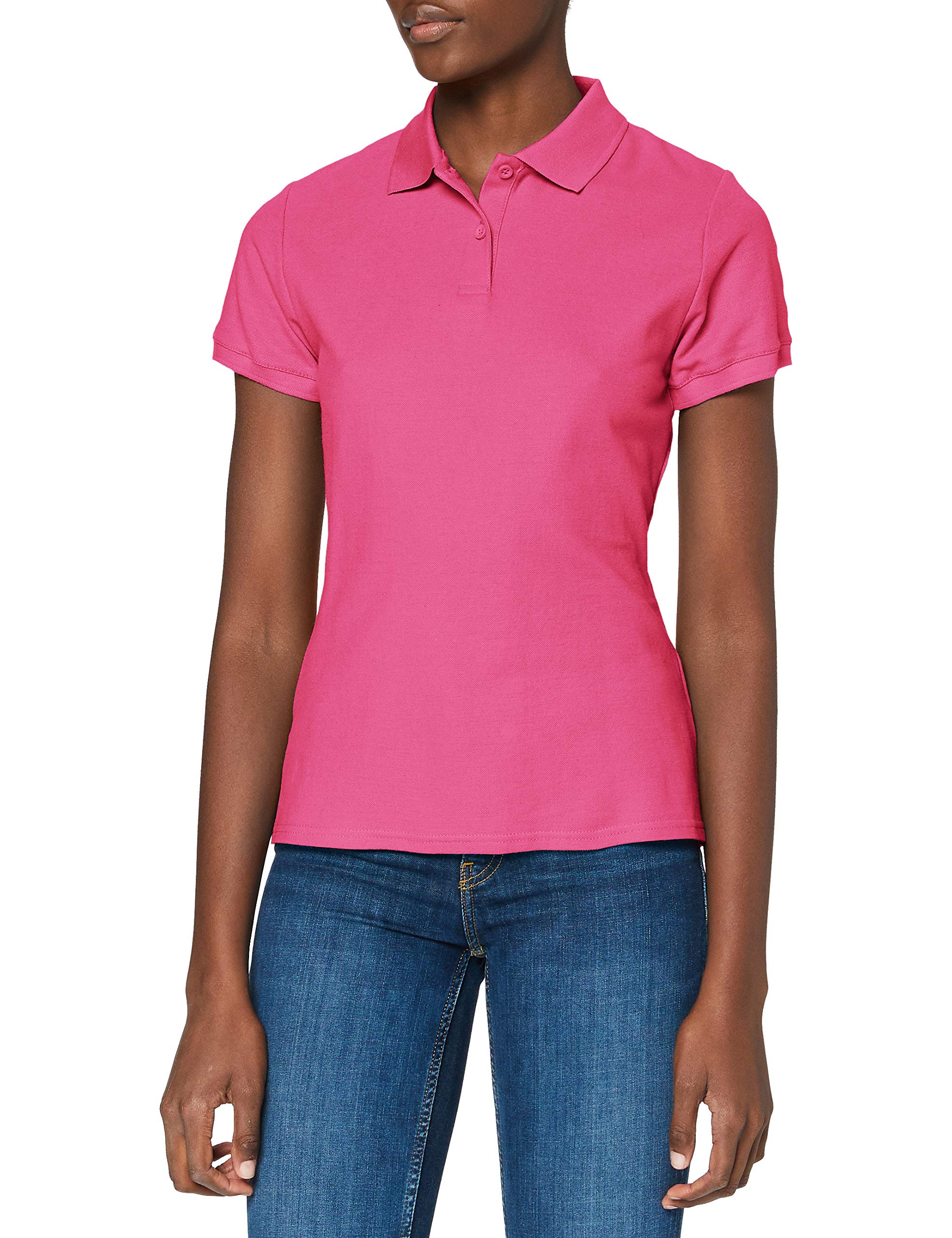 FRUIT OF THE LOOM Women's Premium Polo Shirt, Fuchsia, S UK