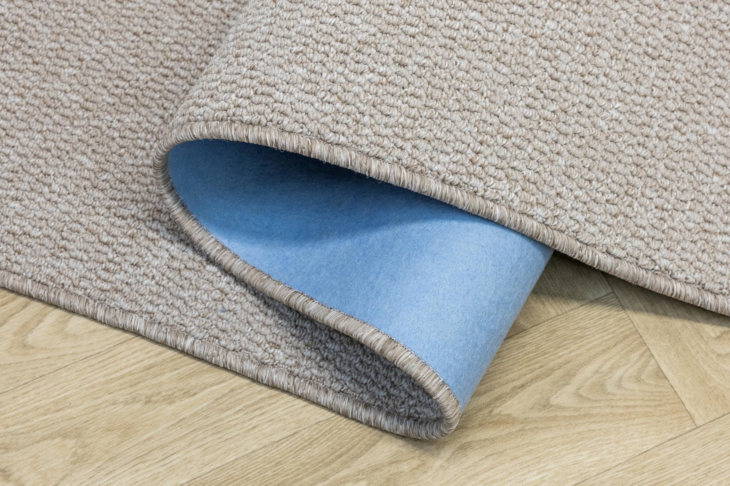 Brasil Wohnzimmerteppich 200x250 cm Beige Schlingenflor, Kurzflor, Filzrücken, Teppich für Wohn- und Esszimmer, geeignet für Fußbodenheizung