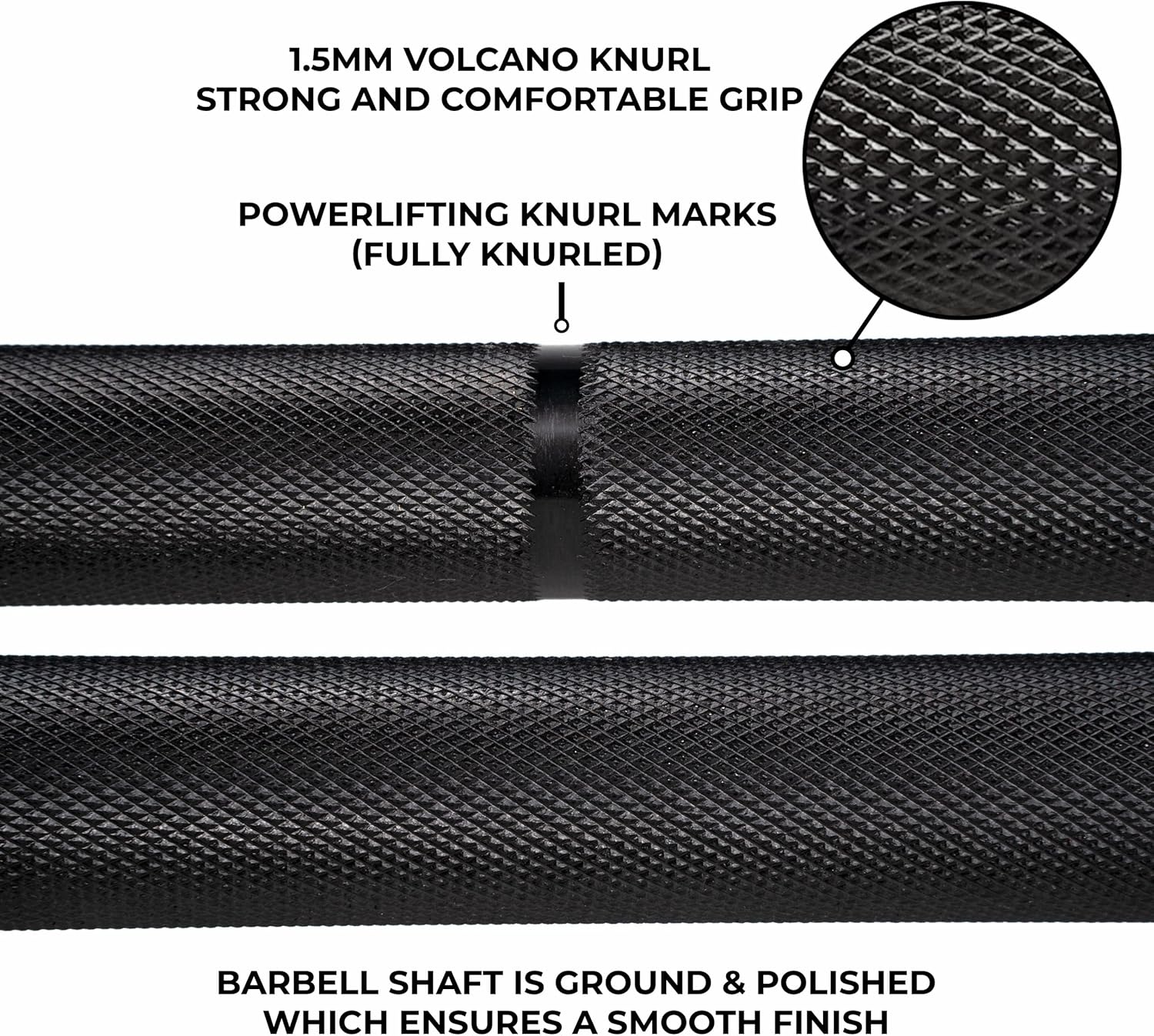 Super Squat Barbell, 102in/ 8Ft Olympic Barbell for Powerlifting 35MM 66lb, Squat Bar for 2500 lbs Weight Capacity 205K PSI, Weight Bar Fit 2" Weights (Black)